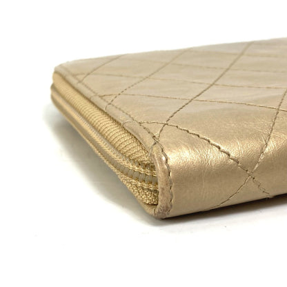 Chanel Logo CC, Gold, Leather, wallet