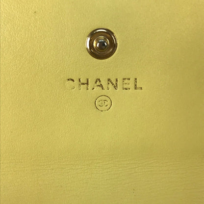 Chanel CC Filigree, Yellow, Leather, wallet