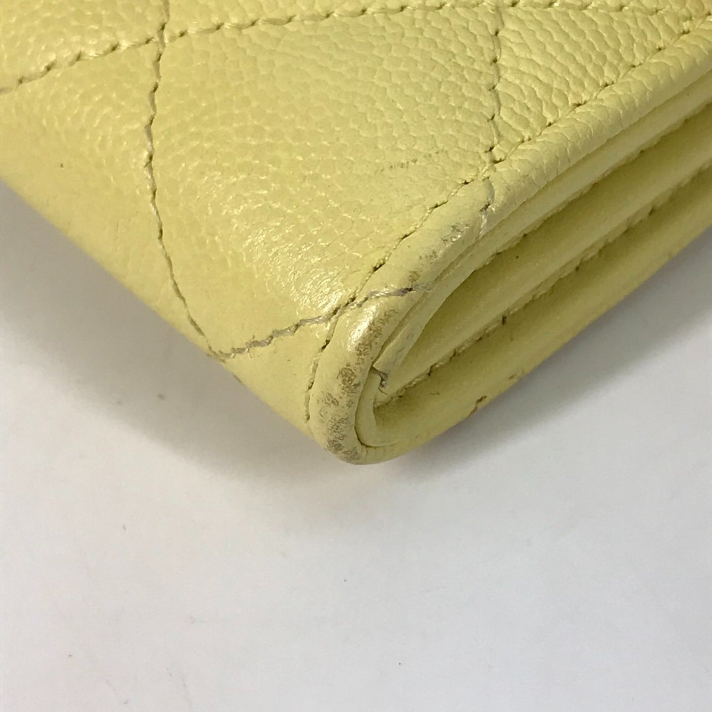 Chanel CC Filigree, Yellow, Leather, wallet