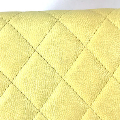 Chanel CC Filigree, Yellow, Leather, wallet