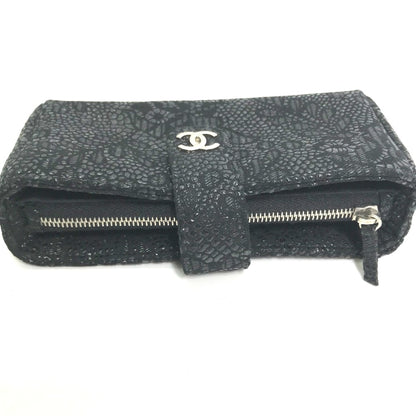 Chanel Logo CC, Black, Leather, wallet