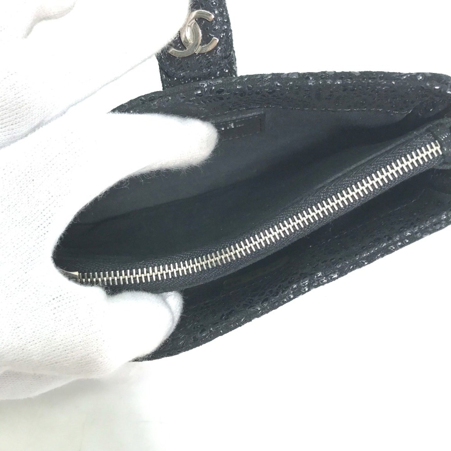 Chanel Logo CC, Black, Leather, wallet