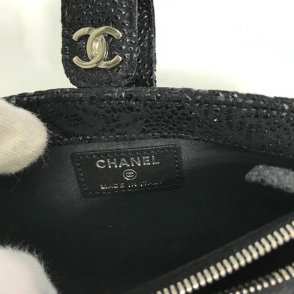 Chanel Logo CC, Black, Leather, wallet