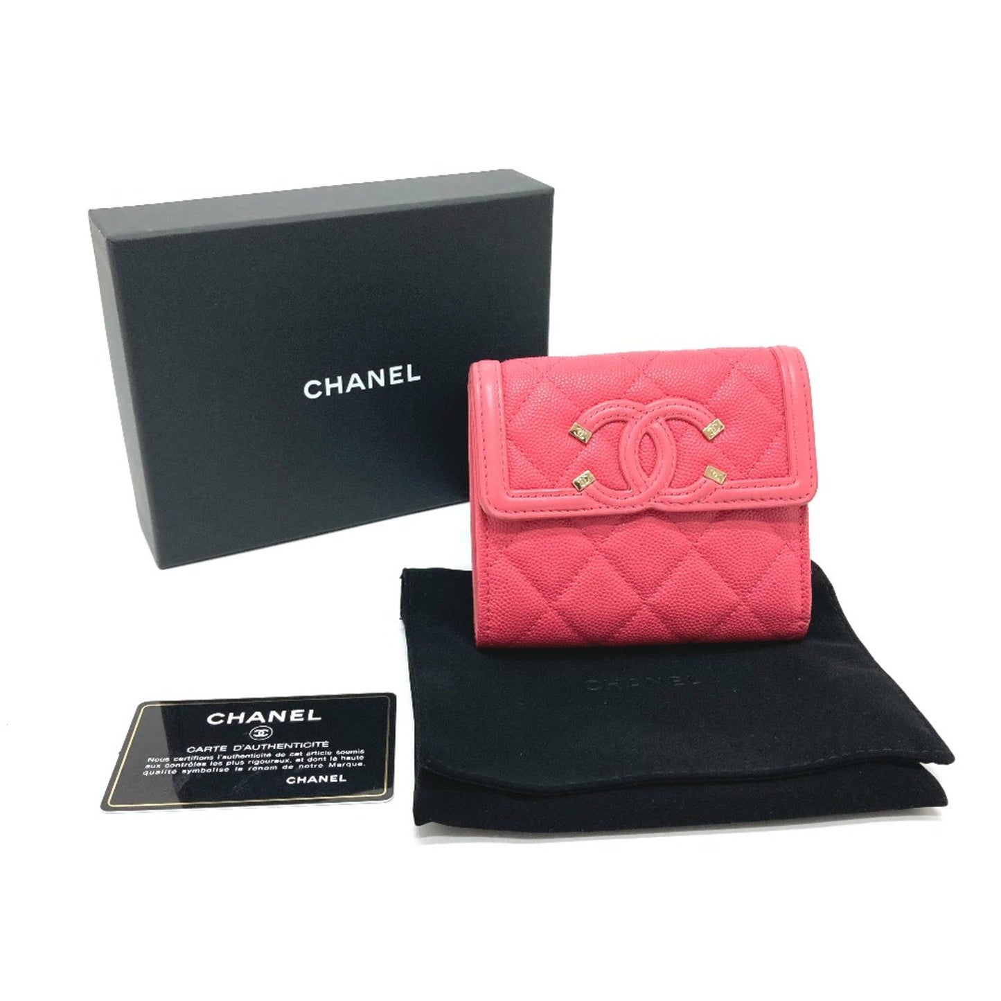 Chanel Logo CC, Pink, Leather, wallet
