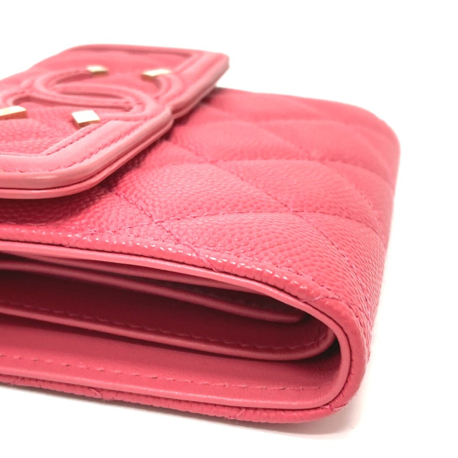 Chanel Logo CC, Pink, Leather, wallet