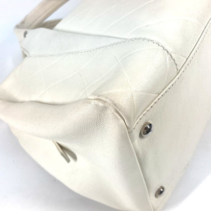 Chanel Boston, White, Leather, handbag