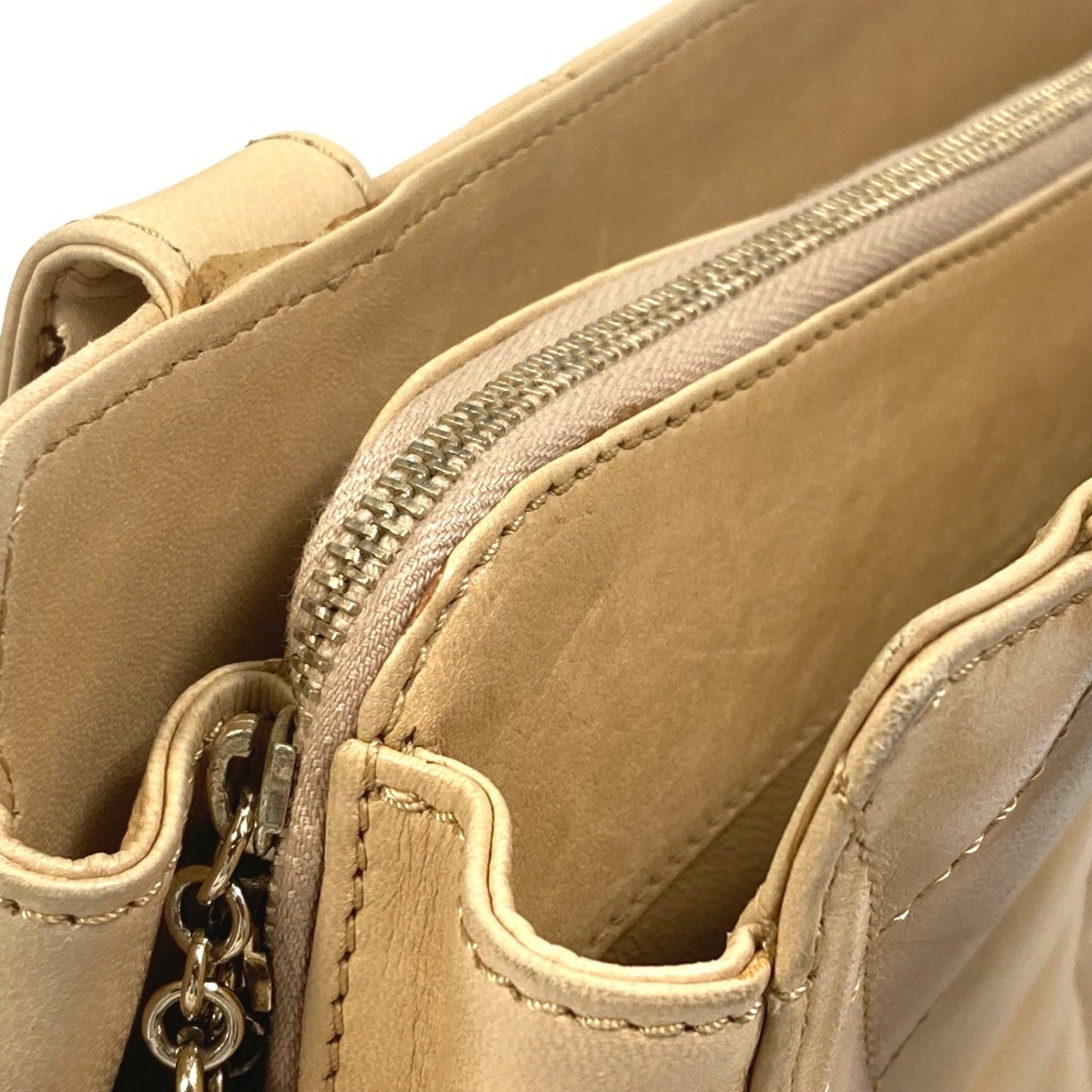Chanel Wild stitch, Beige, Leather, handbag