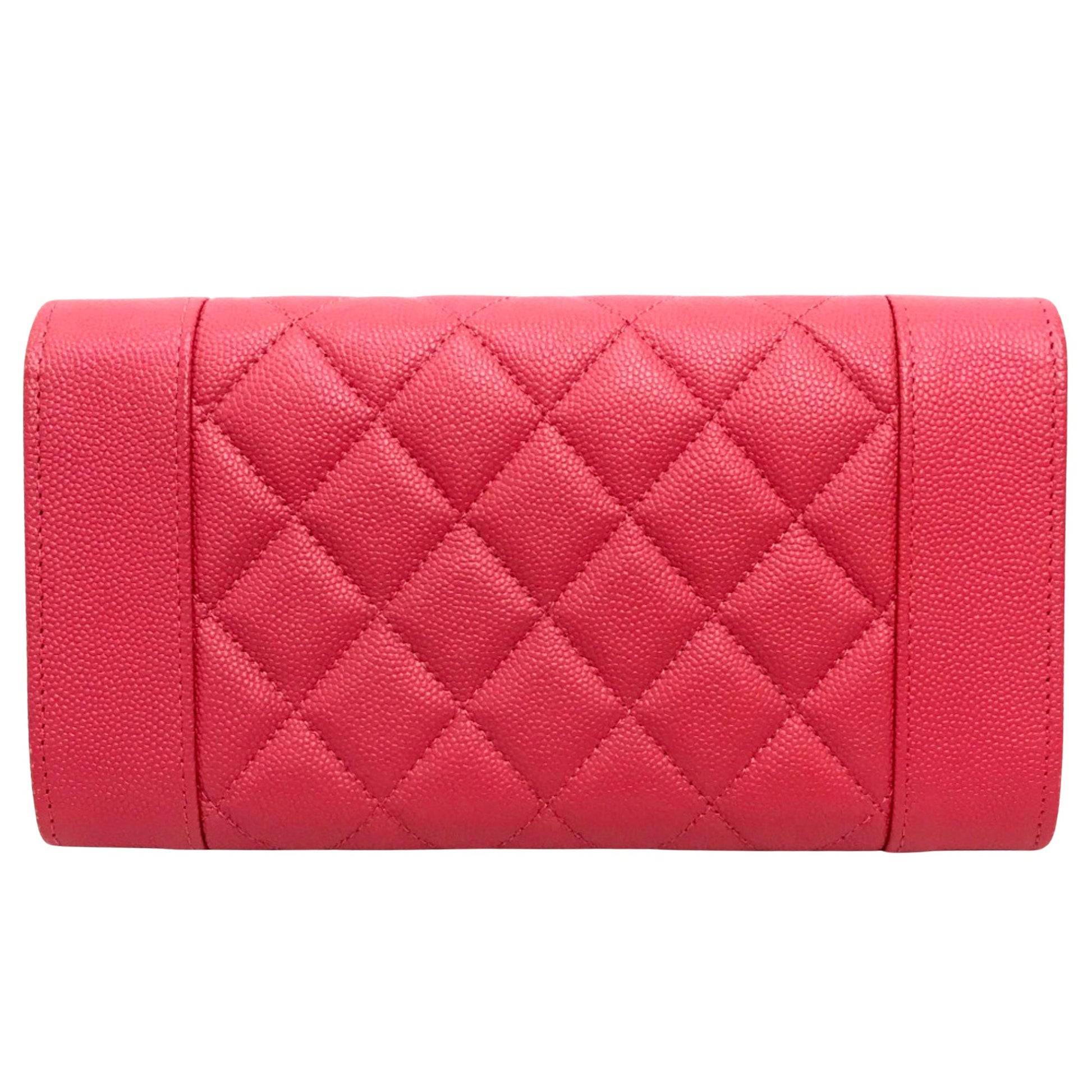 Chanel Matelassé, Pink, Leather, wallet