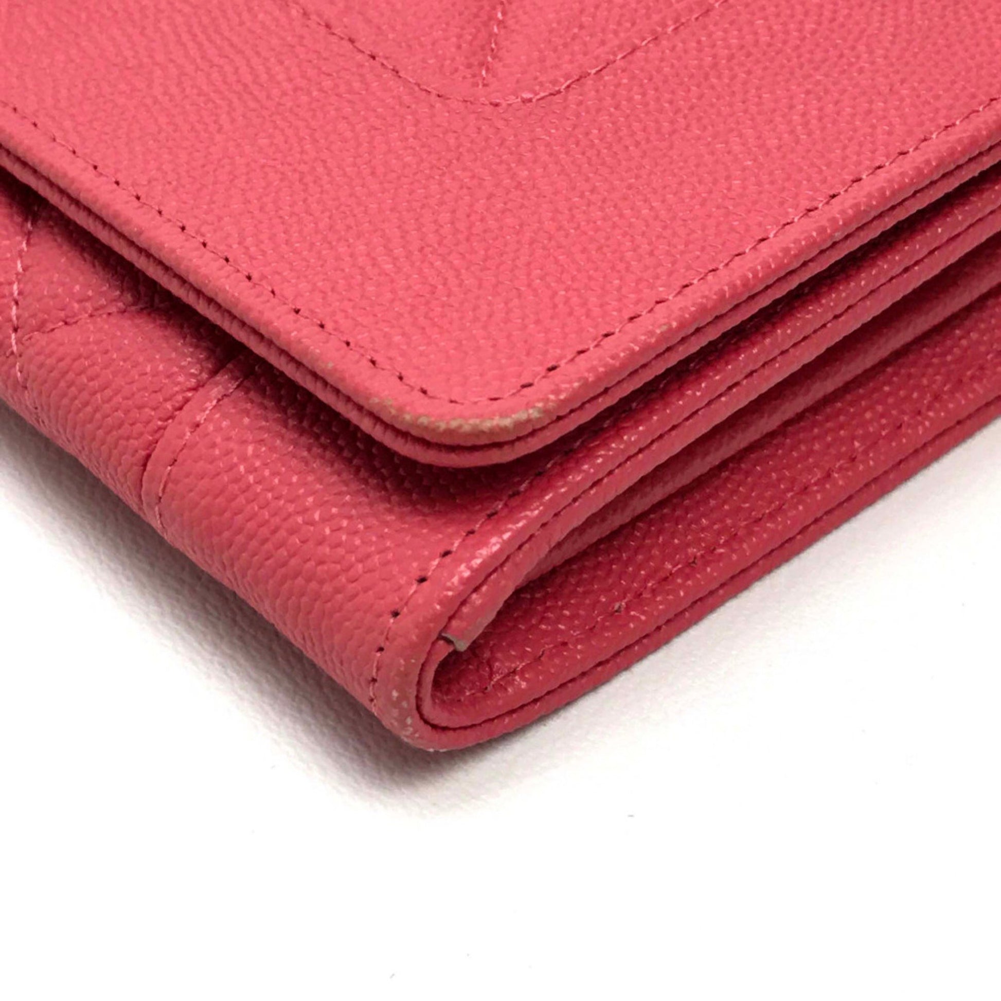 Chanel Matelassé, Pink, Leather, wallet