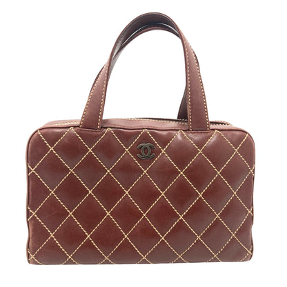 Chanel Wild stitch, Brown, Leather, handbag