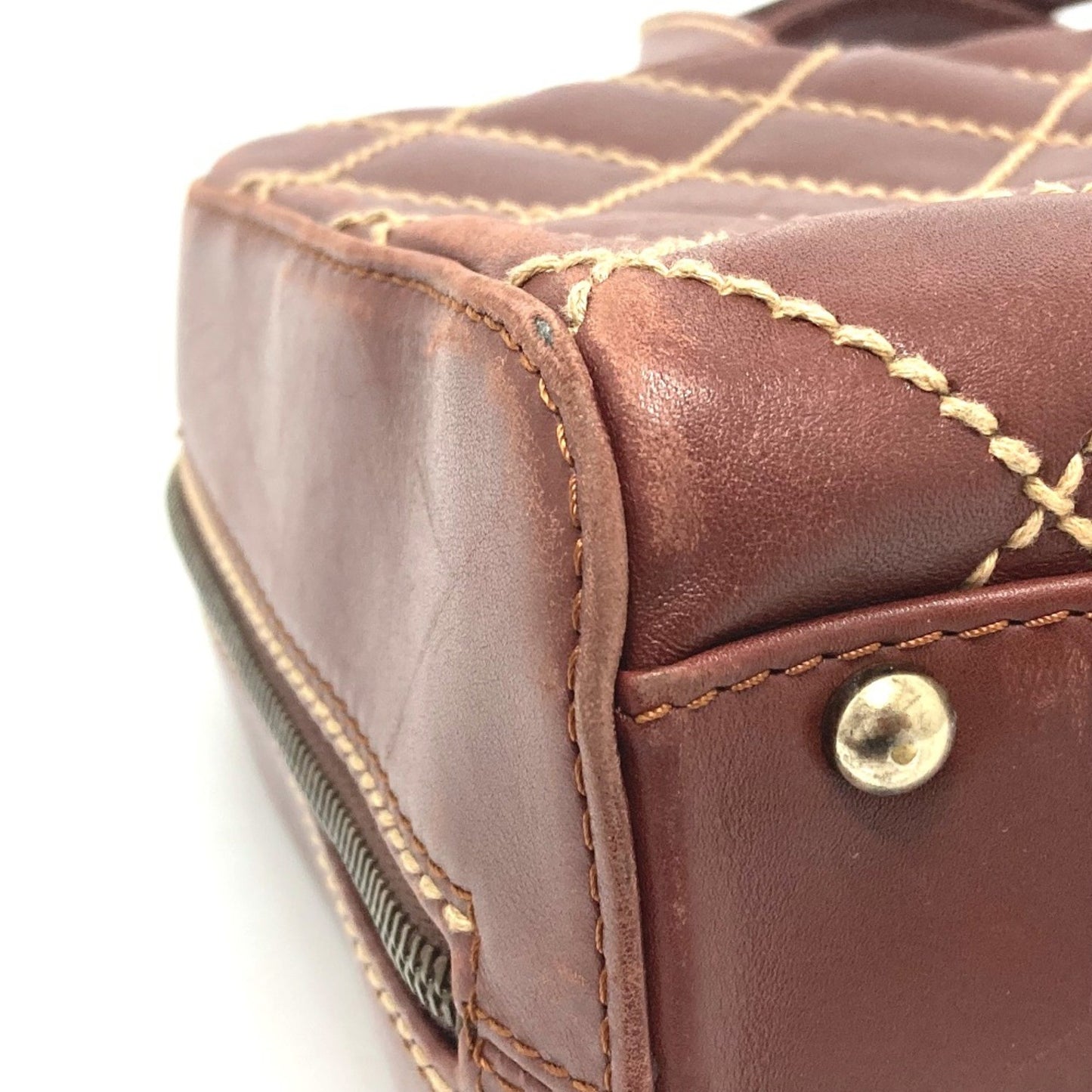 Chanel Wild stitch, Brown, Leather, handbag