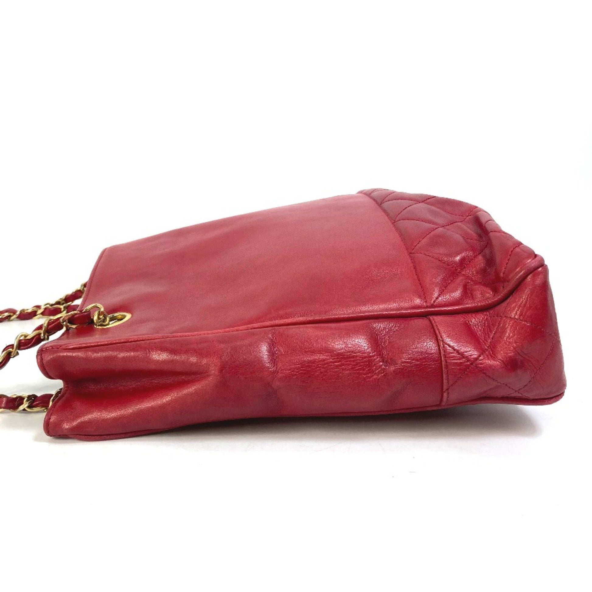 Chanel Shopping, Red, Leather, tote