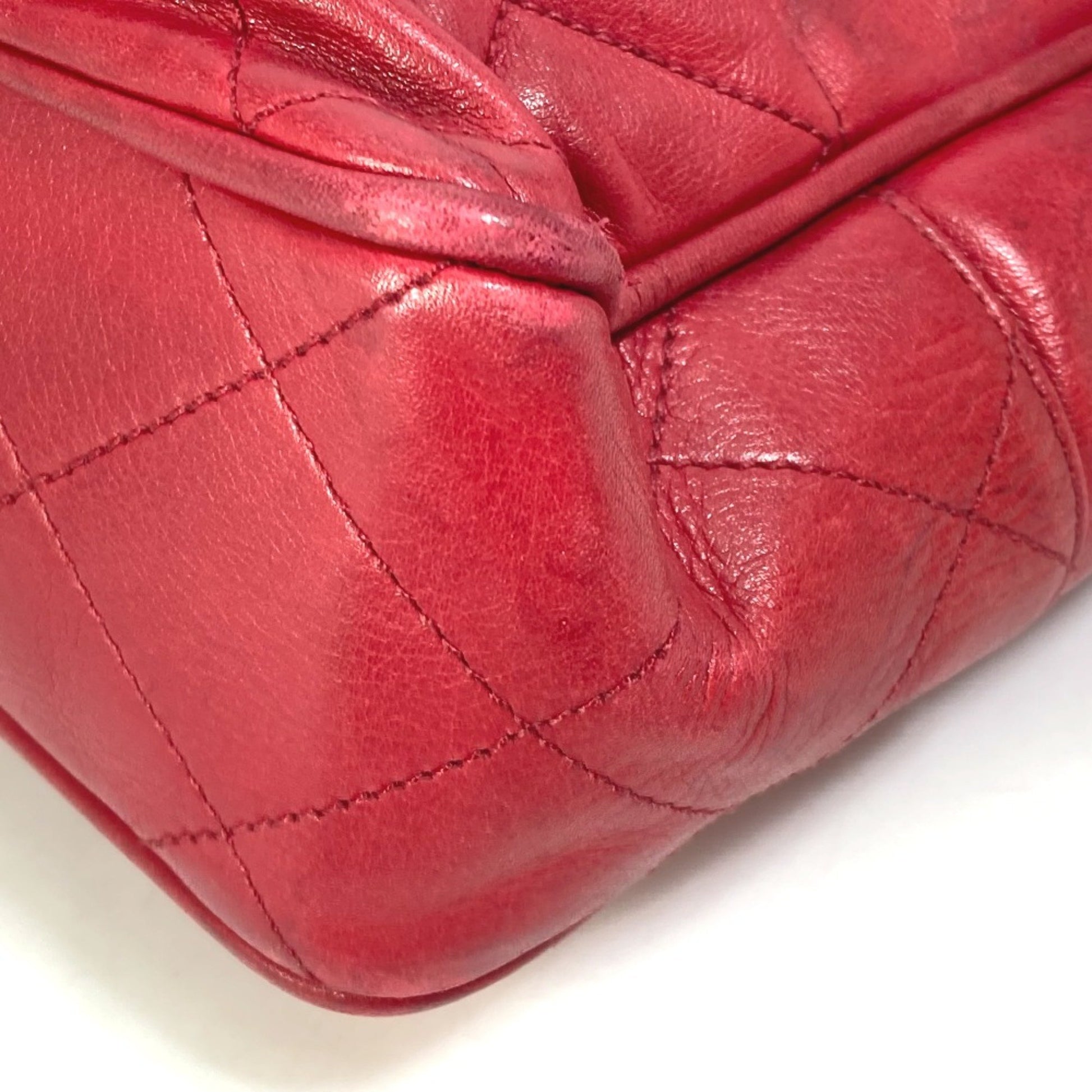 Chanel Shopping, Red, Leather, tote