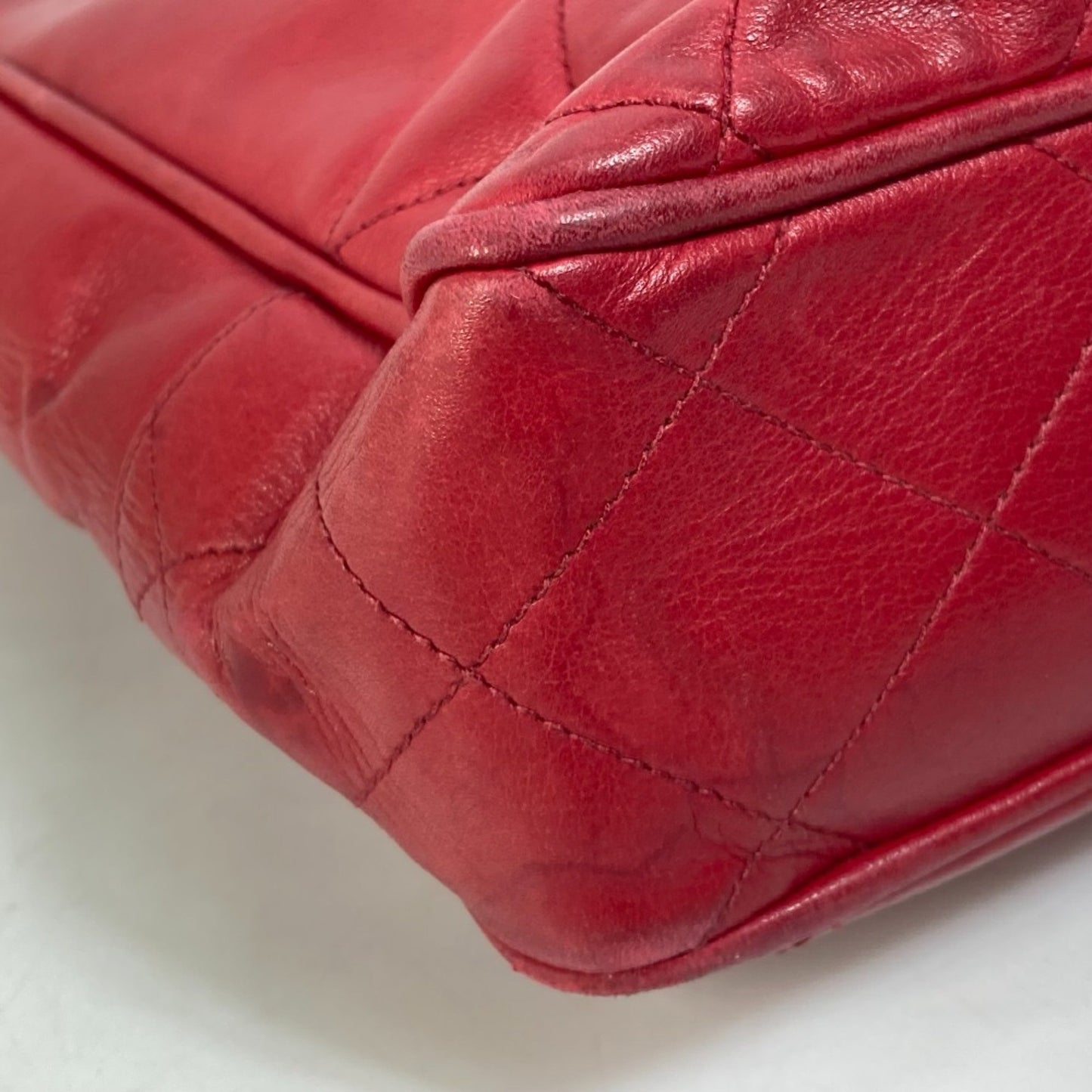 Chanel Shopping, Red, Leather, tote