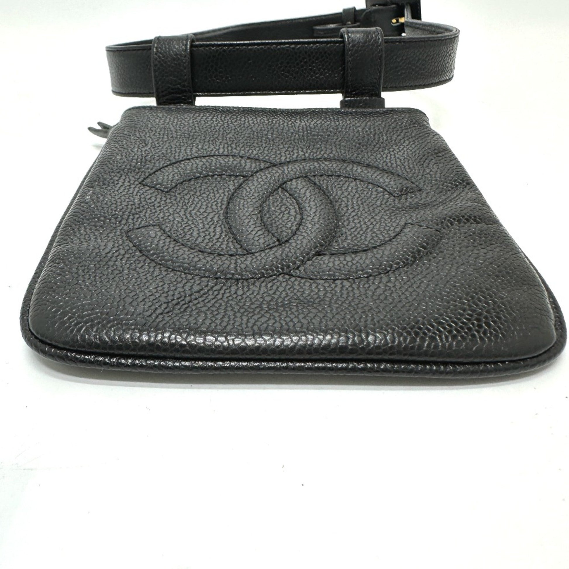 Chanel Logo CC, Black, Leather, clutch