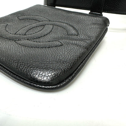 Chanel Logo CC, Black, Leather, clutch