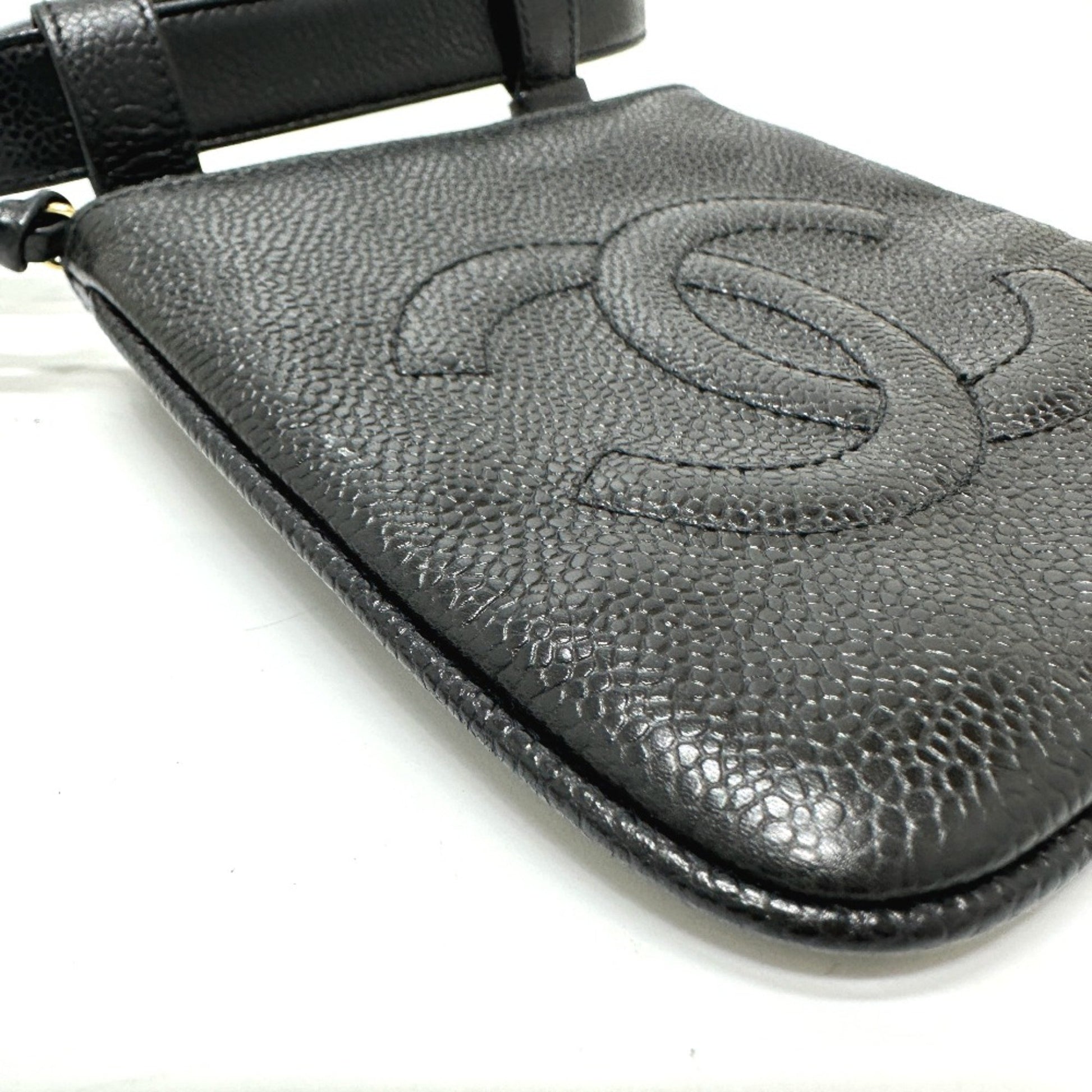 Chanel Logo CC, Black, Leather, clutch