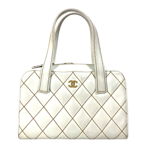 Chanel Wild stitch, White, Leather, handbag