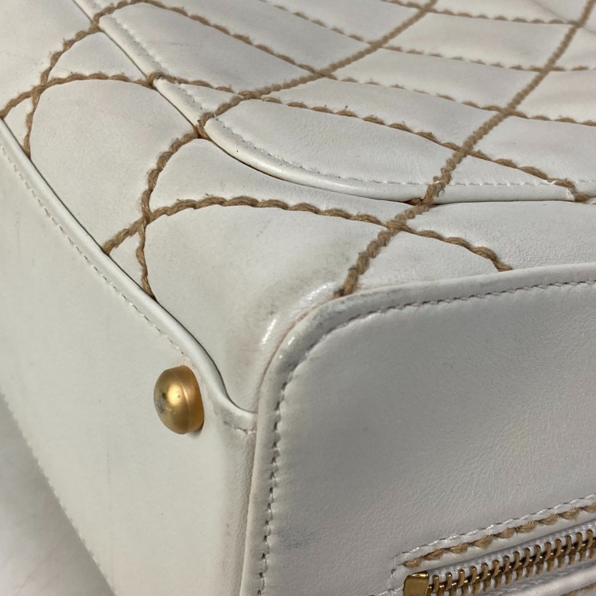 Chanel Wild stitch, White, Leather, handbag
