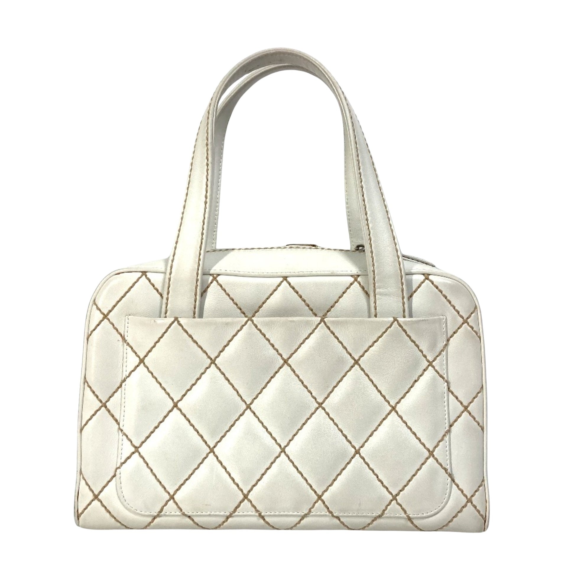 Chanel Wild stitch, White, Leather, handbag