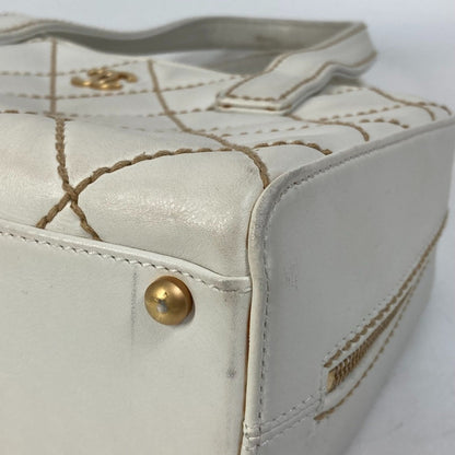 Chanel Wild stitch, White, Leather, handbag