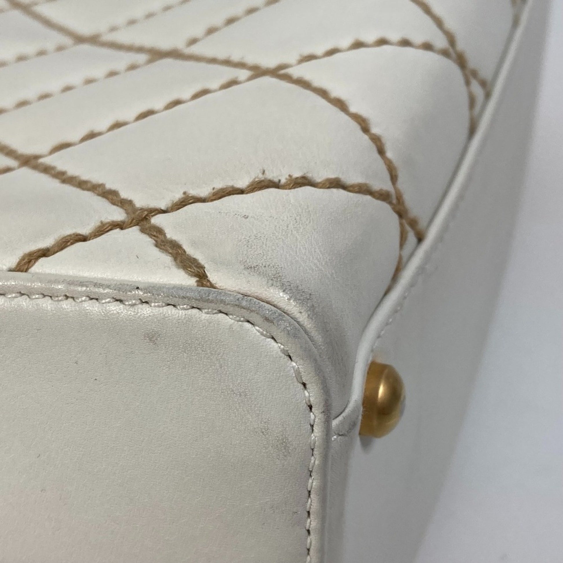 Chanel Wild stitch, White, Leather, handbag