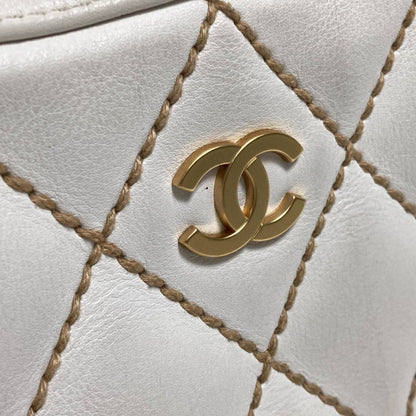 Chanel Wild stitch, White, Leather, handbag