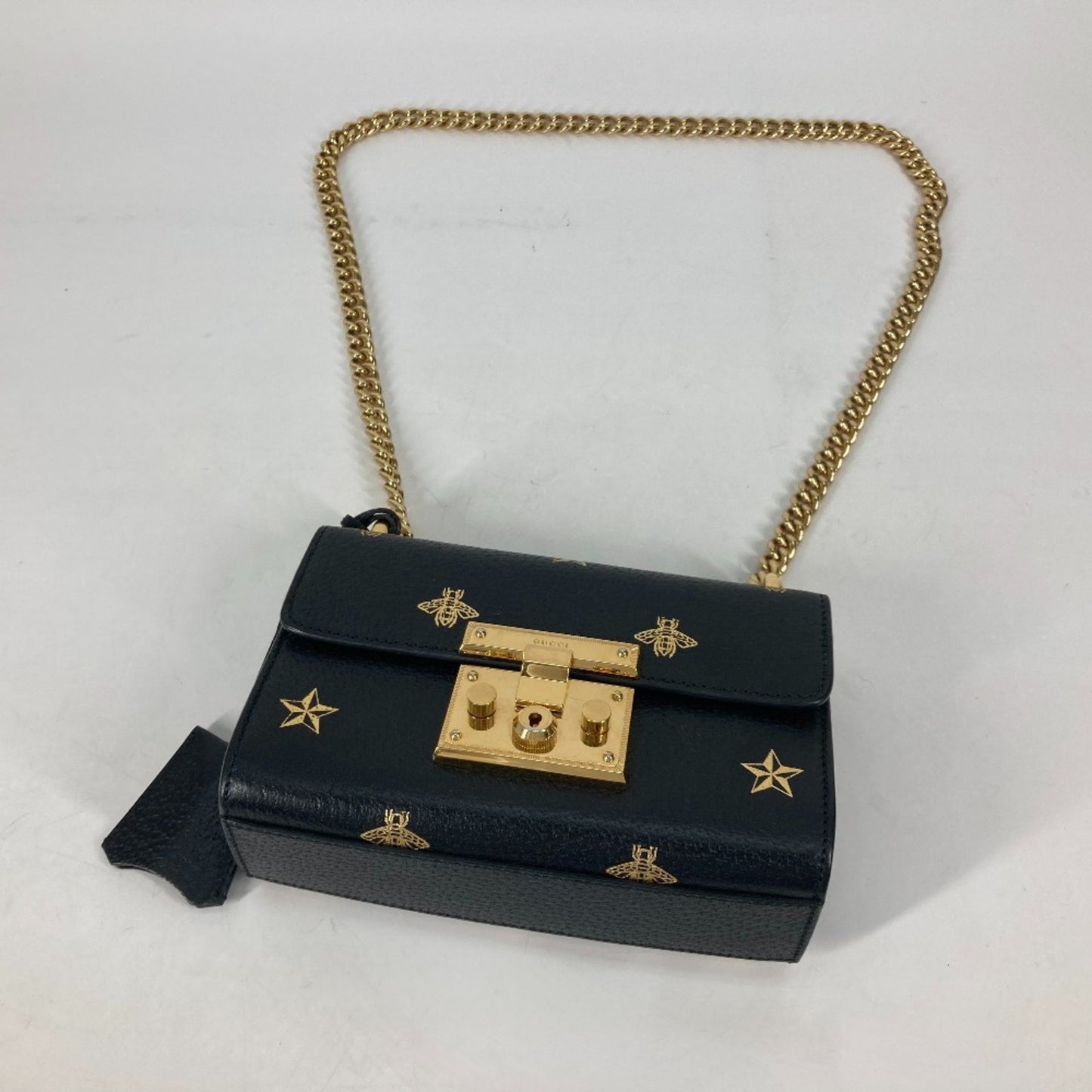Gucci Padlock, Black, Leather, shoulder