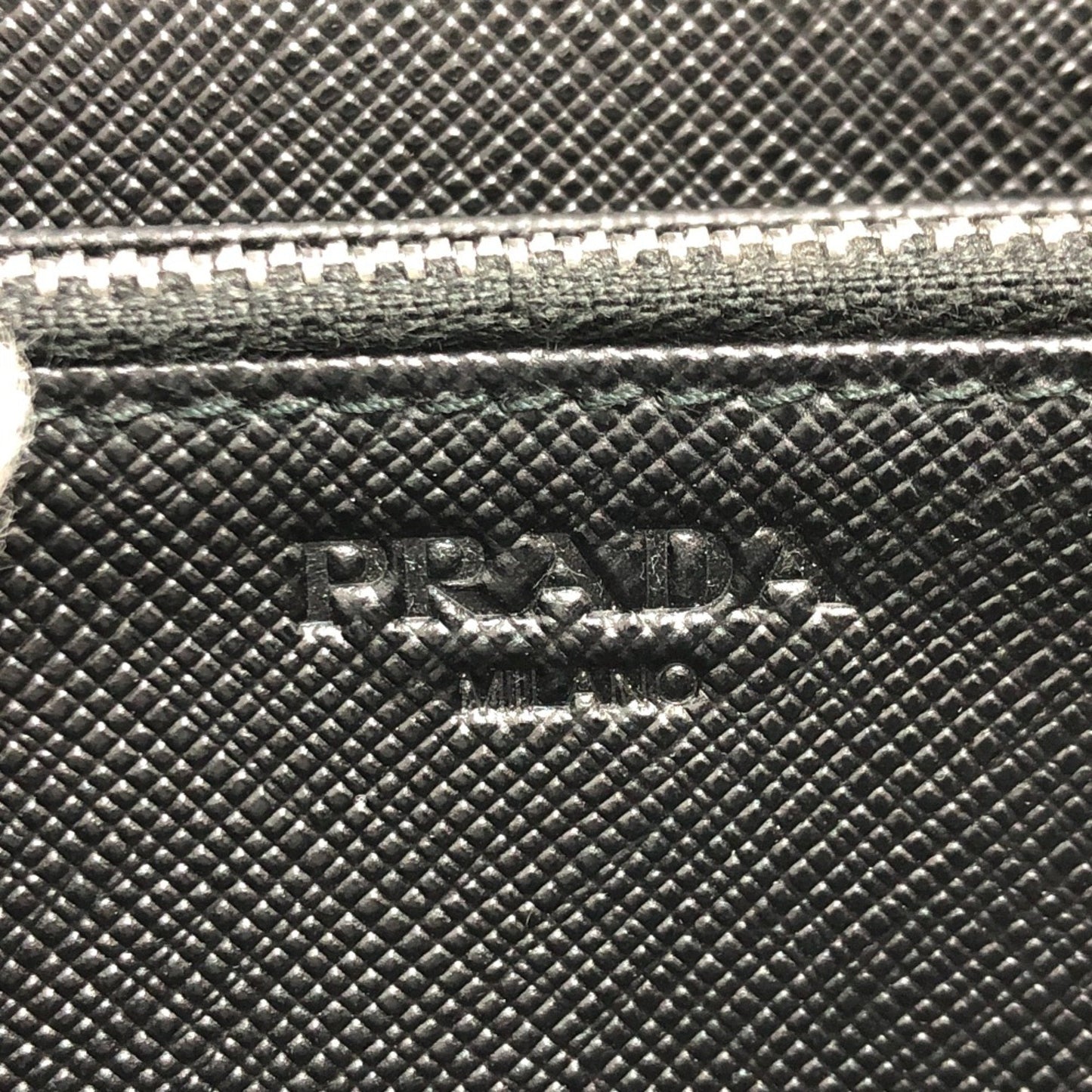 Prada Round Zipper, Black, Leather, wallet