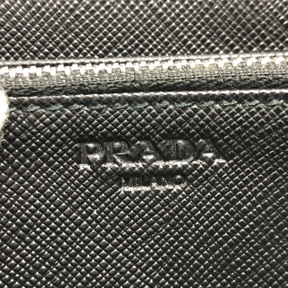 Prada Round Zipper, Black, Leather, wallet