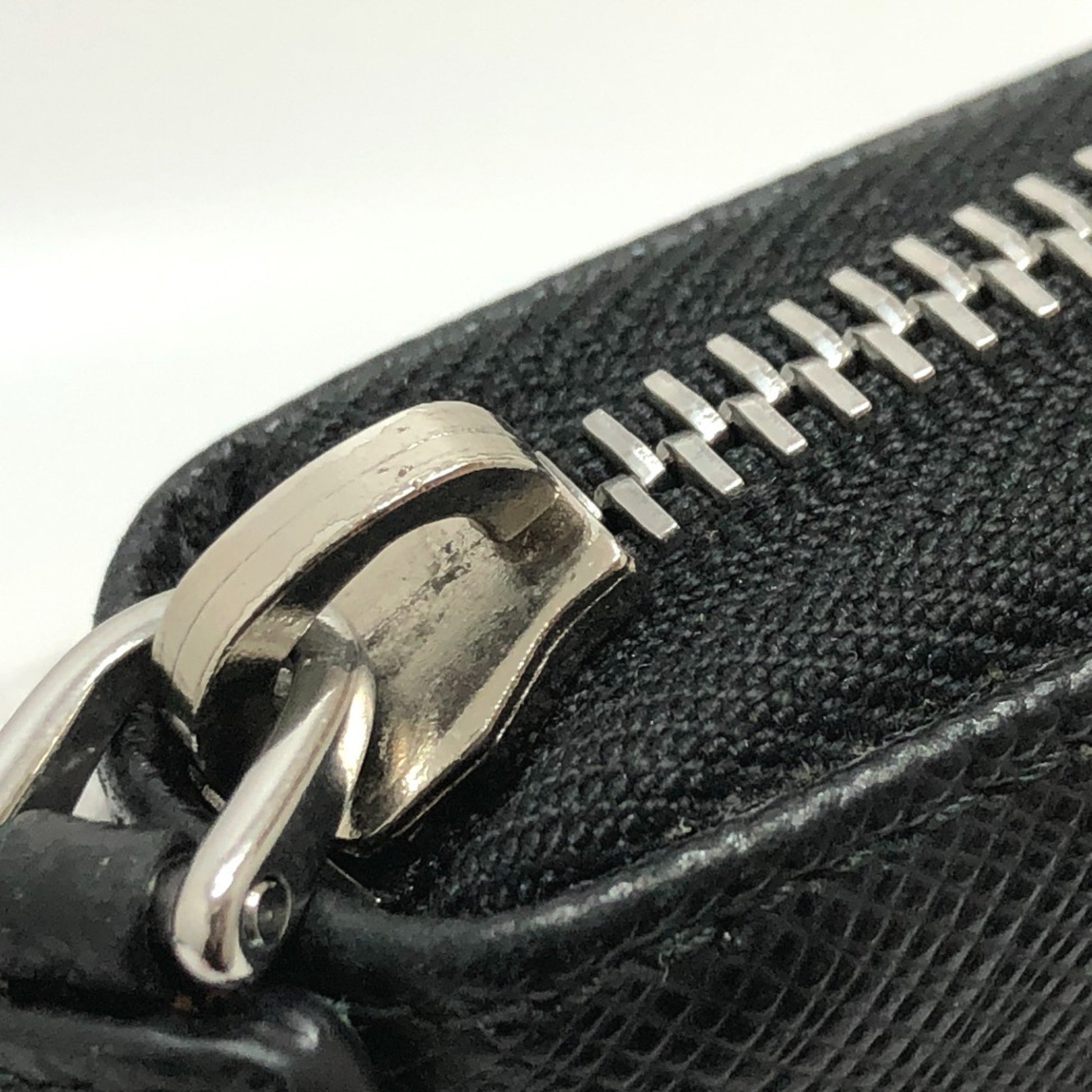 Prada Round Zipper, Black, Leather, wallet