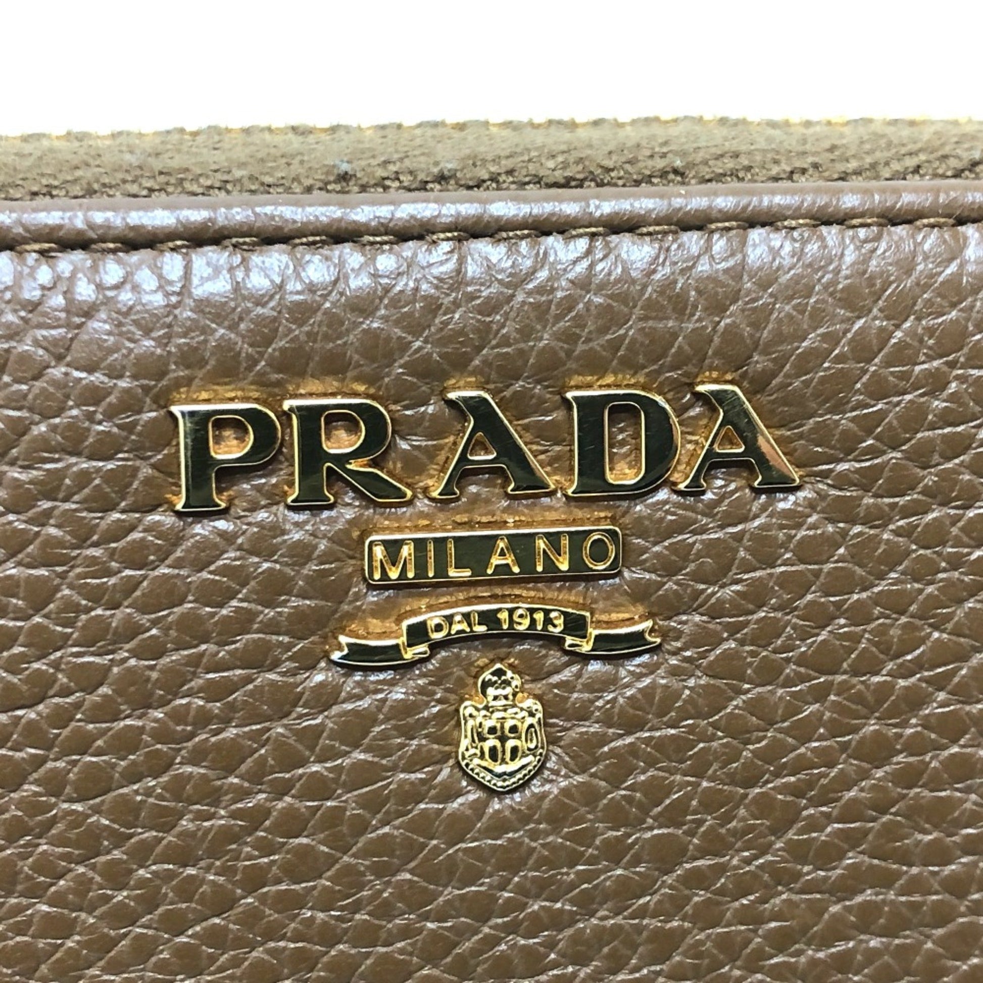 Prada Saffiano, Brown, Leather, wallet