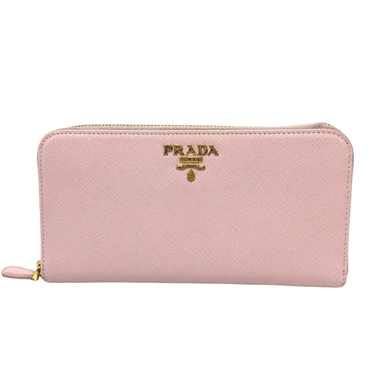 Prada Saffiano, Pink, Leather, wallet