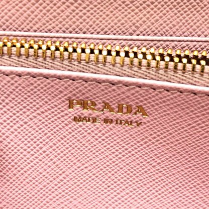 Prada Saffiano, Pink, Leather, wallet