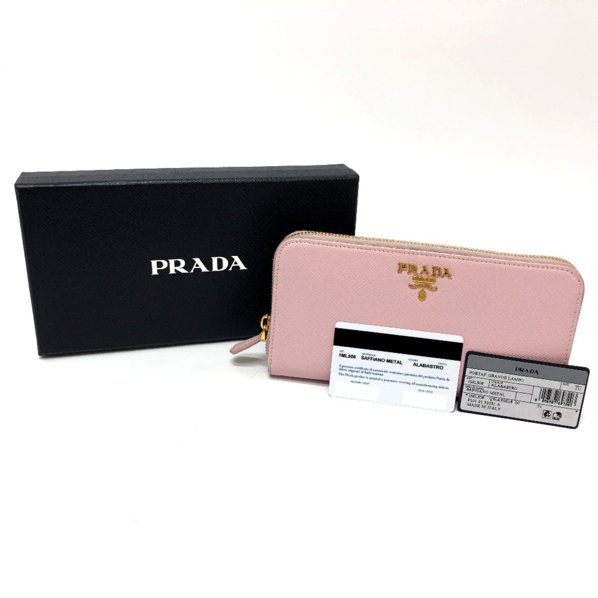 Prada Saffiano, Pink, Leather, wallet