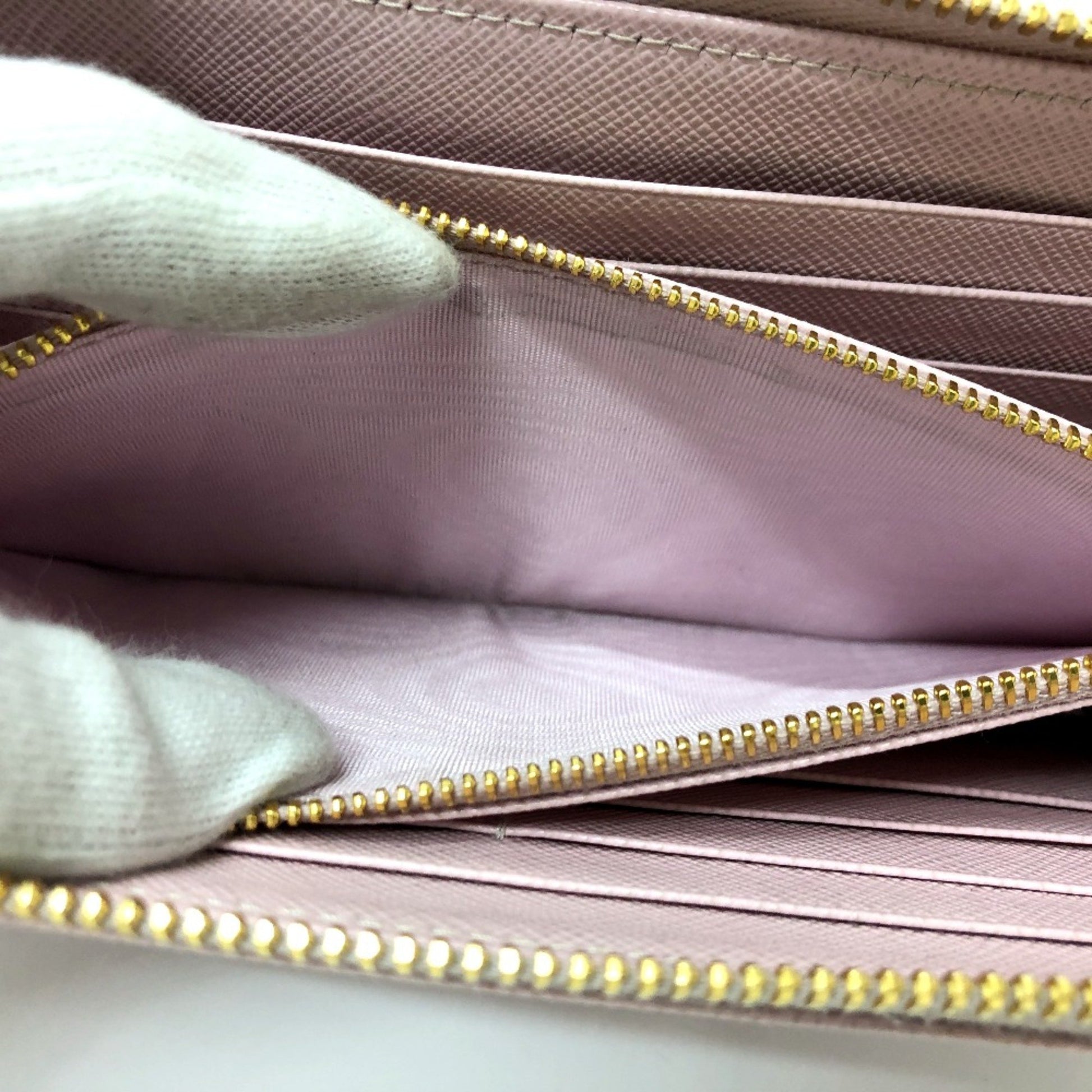 Prada Saffiano, Pink, Leather, wallet