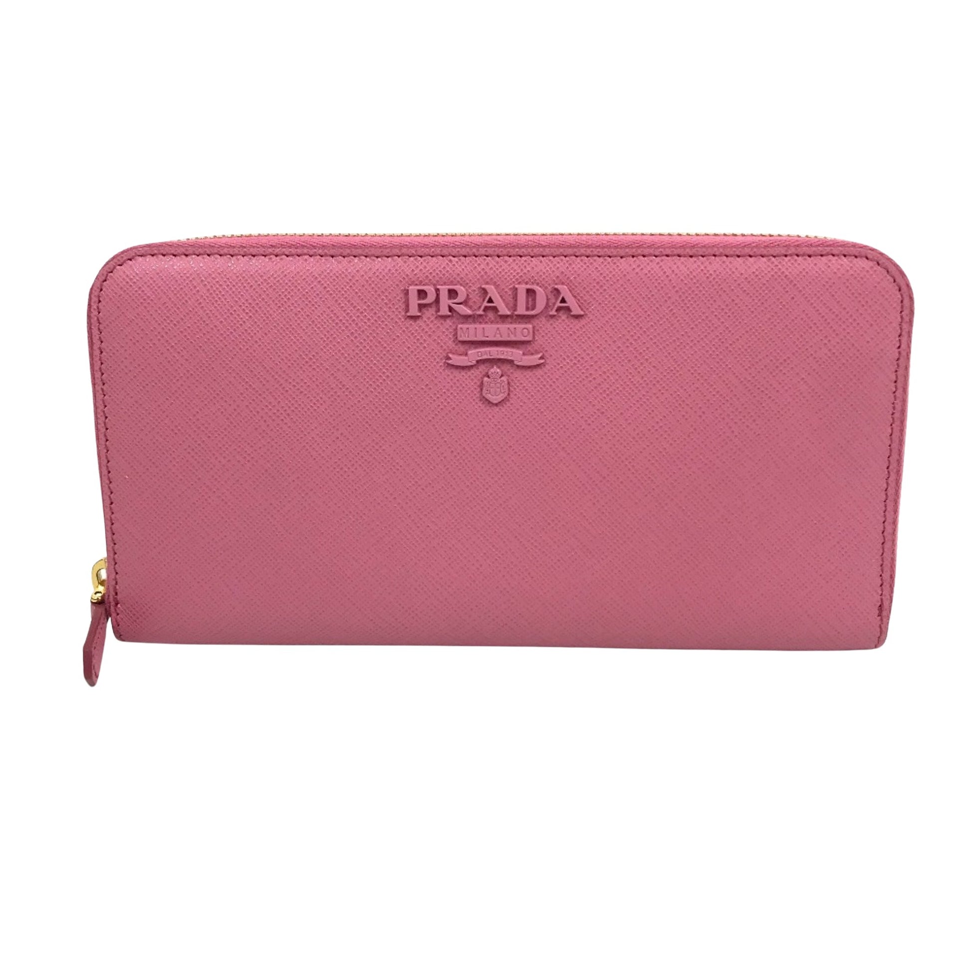 Prada Saffiano, Pink, Leather, wallet