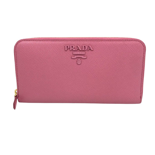 Prada Saffiano, Pink, Leather, wallet