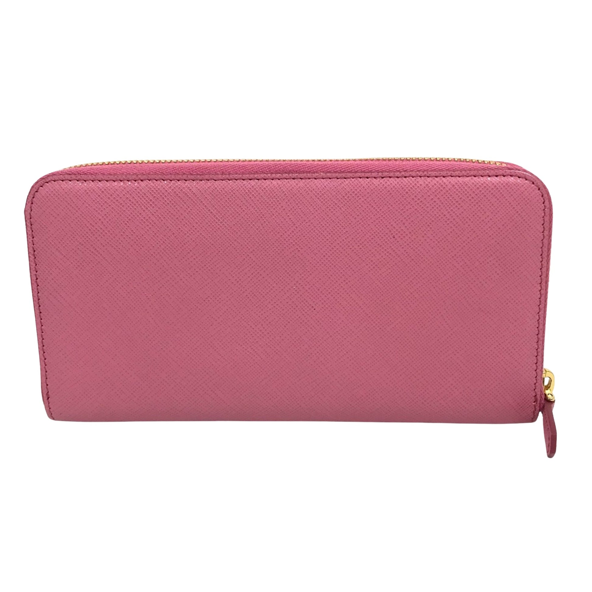 Prada Saffiano, Pink, Leather, wallet
