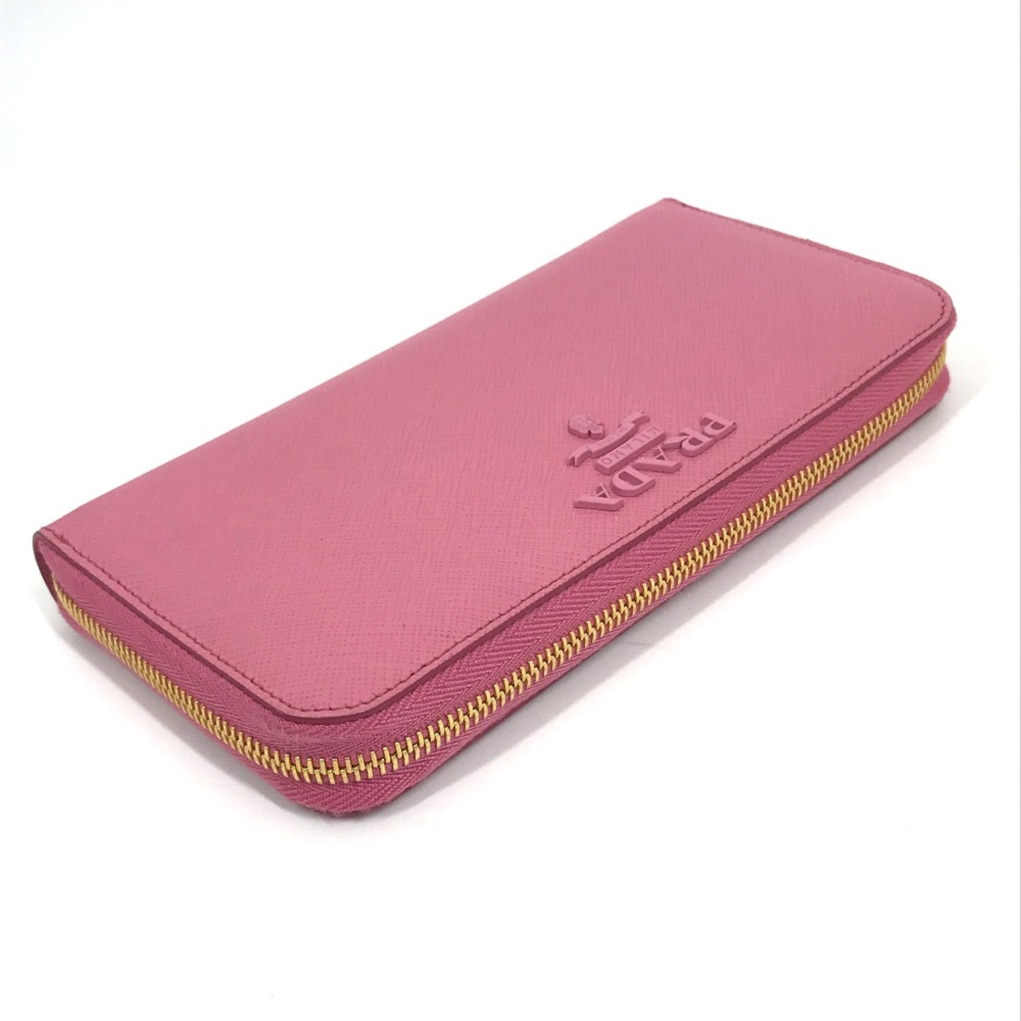 Prada Saffiano, Pink, Leather, wallet