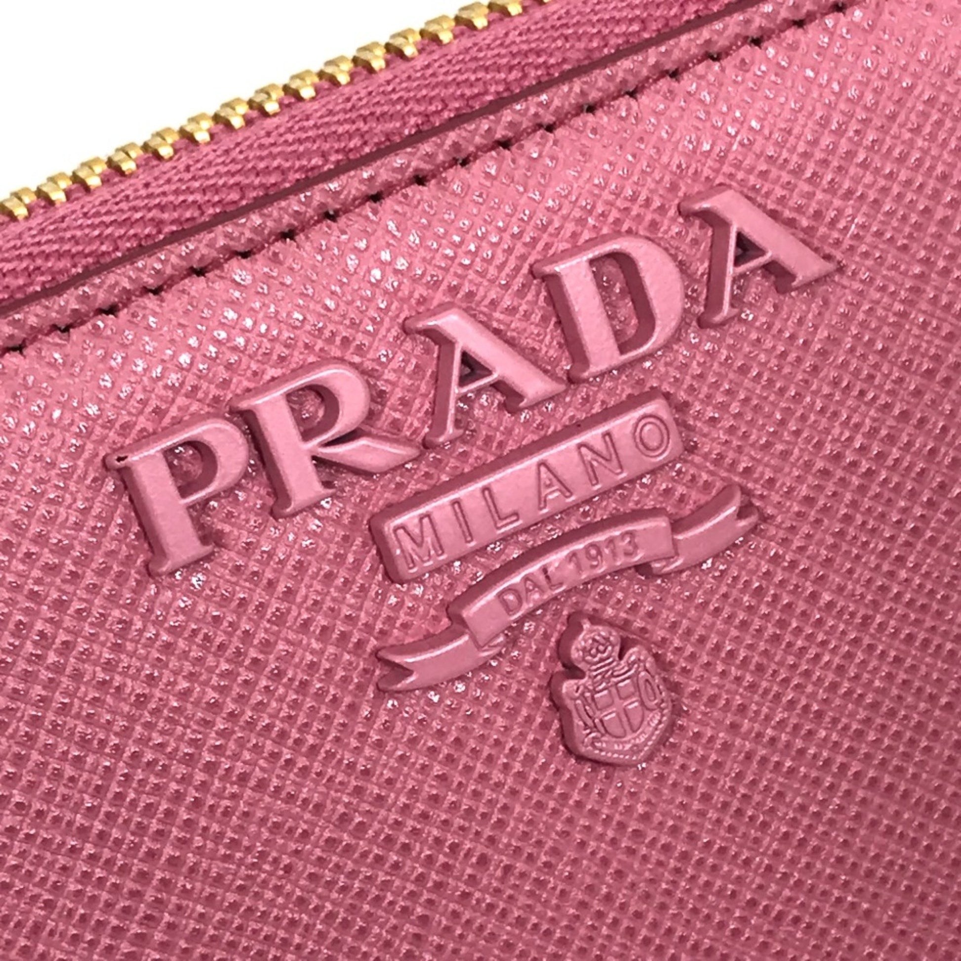 Prada Saffiano, Pink, Leather, wallet