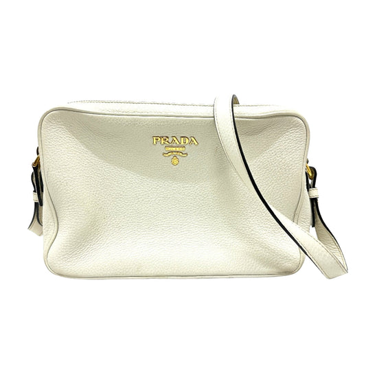 Prada Saffiano, White, Leather, shoulder