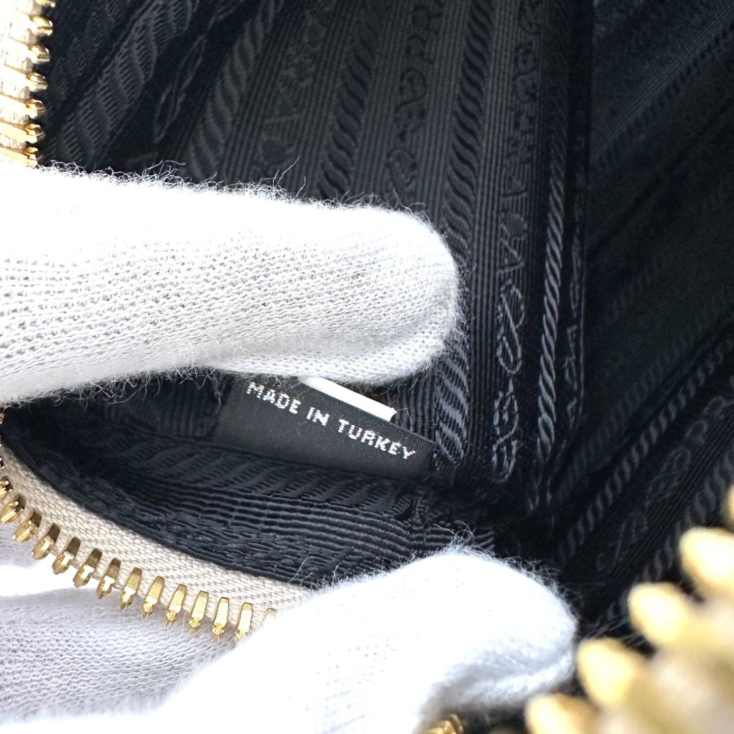 Prada Saffiano, White, Leather, shoulder