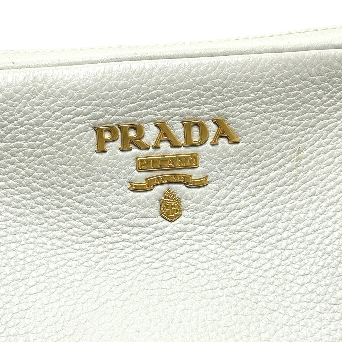 Prada Saffiano, White, Leather, shoulder