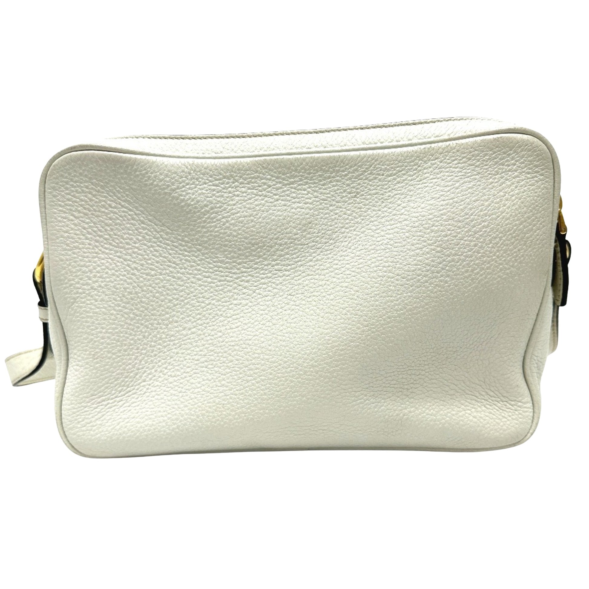 Prada Saffiano, White, Leather, shoulder