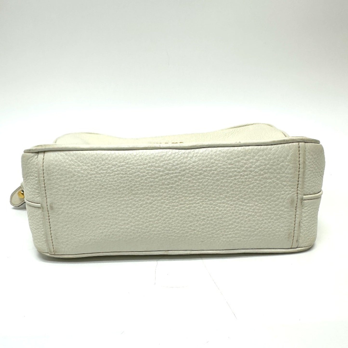 Prada Saffiano, White, Leather, shoulder