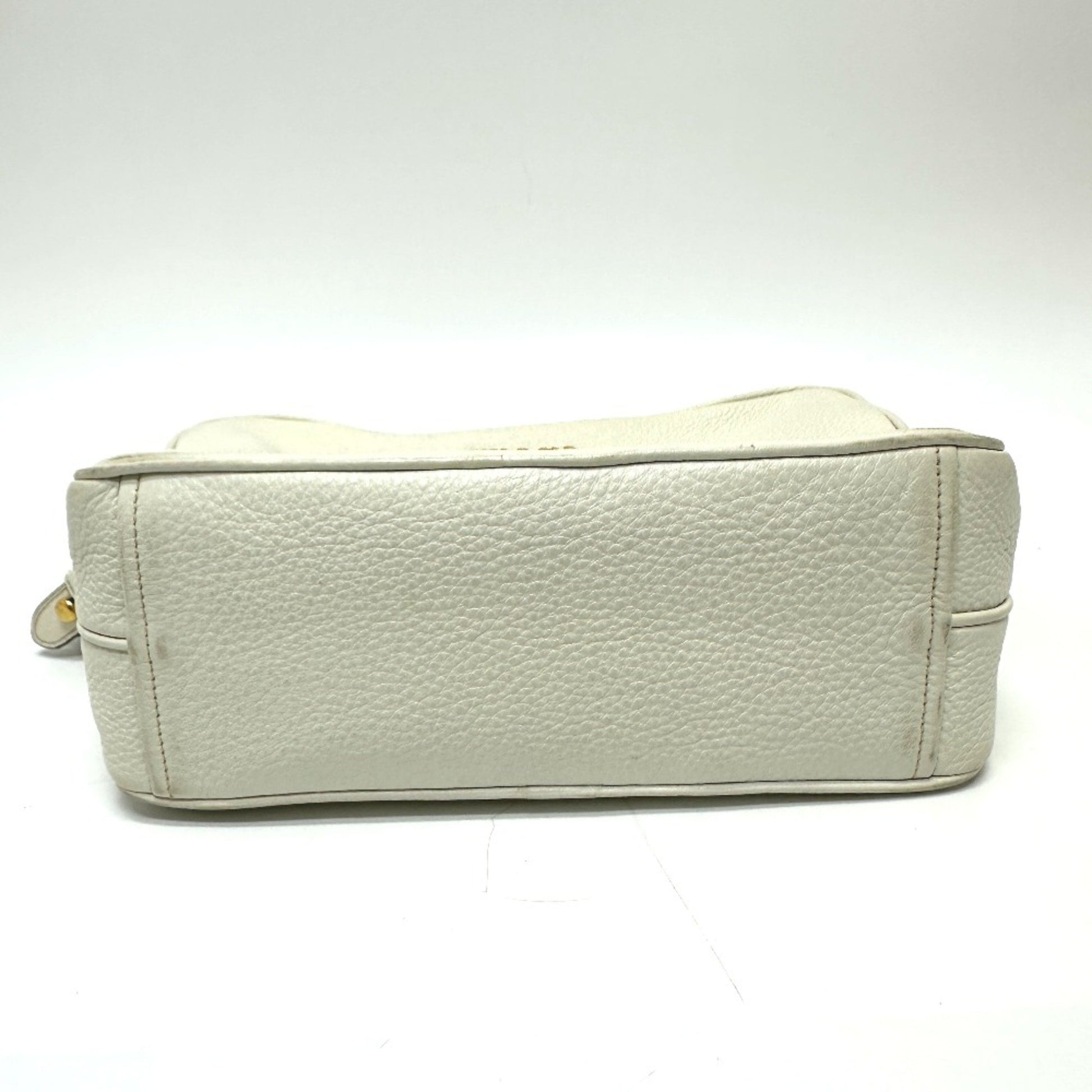 Prada Saffiano, White, Leather, shoulder