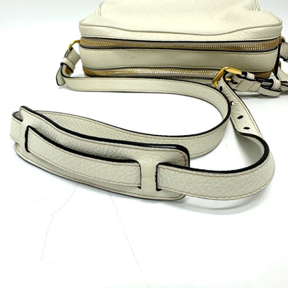 Prada Saffiano, White, Leather, shoulder
