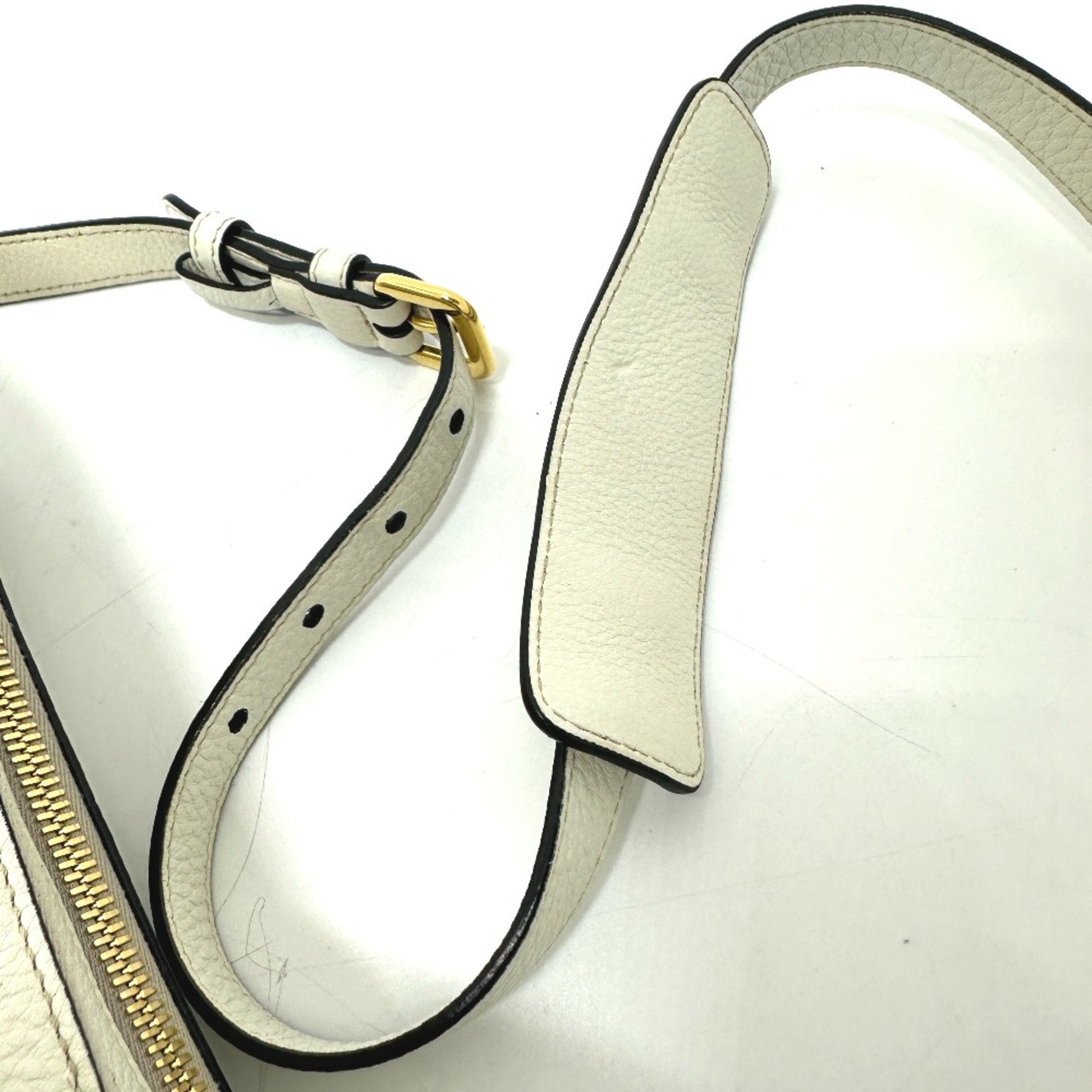Prada Saffiano, White, Leather, shoulder