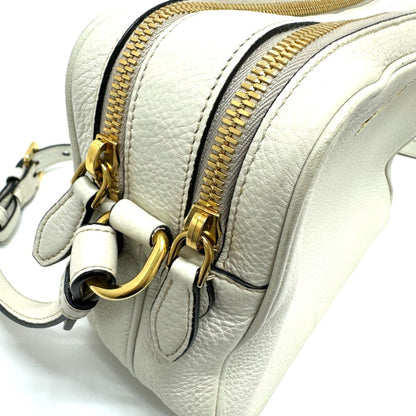Prada Saffiano, White, Leather, shoulder